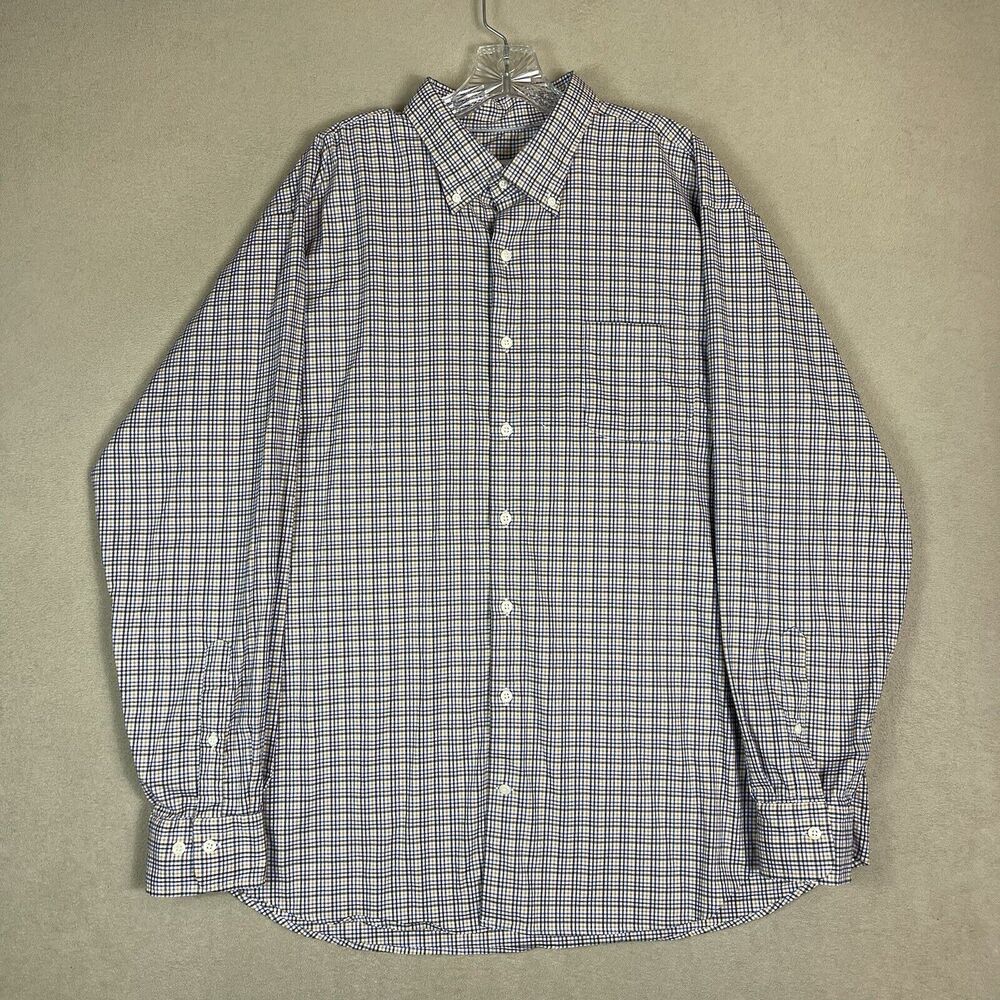 Peter Millar Shirt Mens XXL Multicolor Plaid Performance Long Sleeve Button Down
